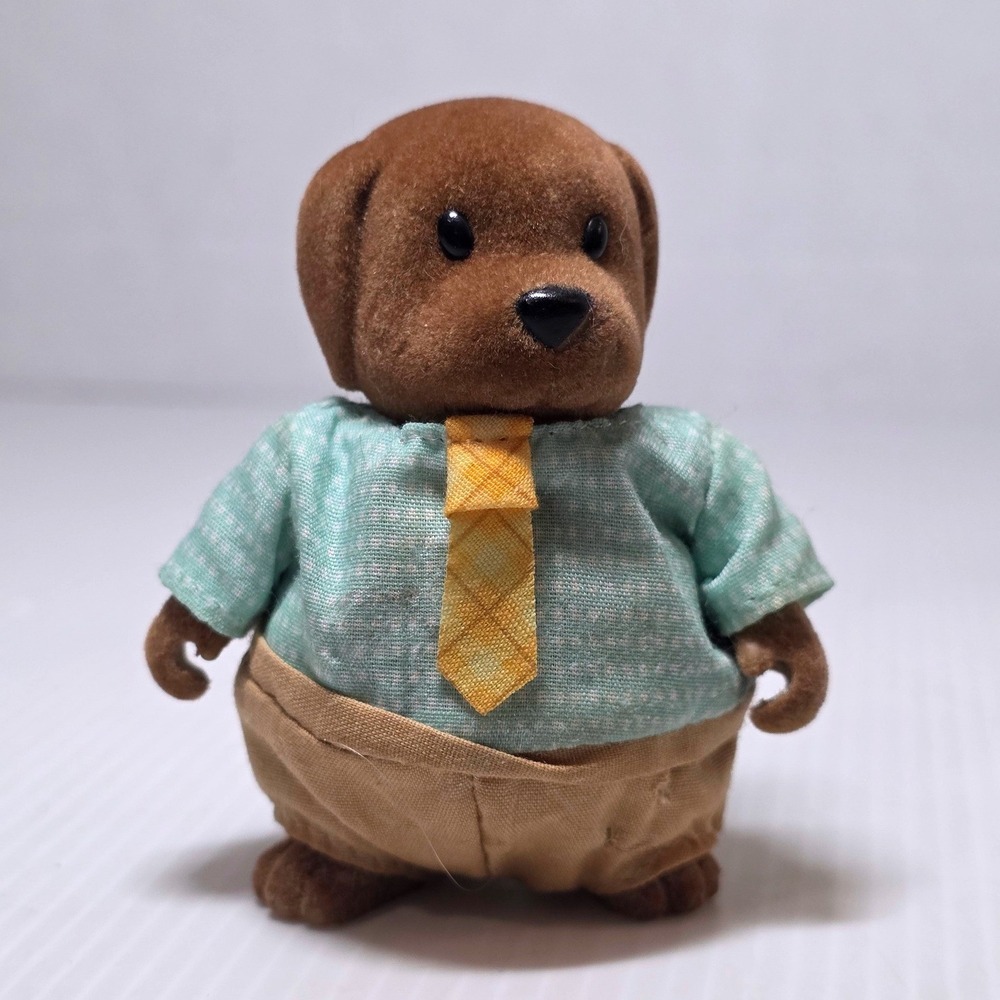 Li'l Woodzeez Wagadoodle Dog Figurine 3in Brown Fair Condition Preowned Toy